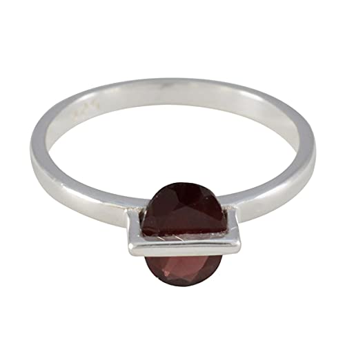Bague en grenat naturel et argent sterling 925 : sublimez vos tenues du quotidien au bureau
