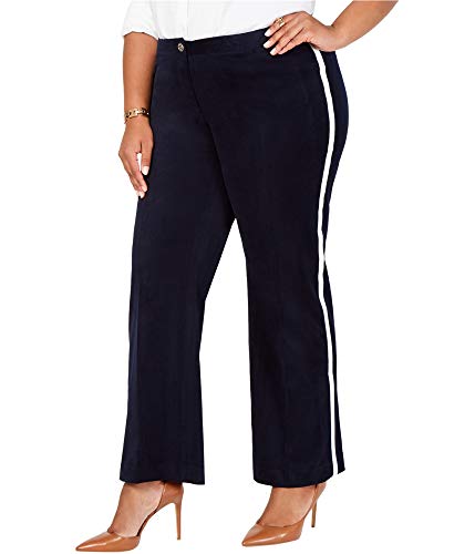 Tommy Hilfiger Womens Varsity Stripe Casual Trouser Pants, Blue, 18W