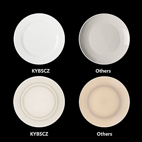 Kybscz Bone China Dinner Plates Set Of 10, Ceramic Plates, Salad Plates, Round And White Plates, Appetizer Plates For Party And Wedding, Dishwasher & Microwave Safe, 8 Inch #TOP2