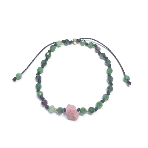 Bracelet en Zoisite et Rubis, cadeau idéal pour anniversaire