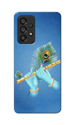 Image of PRINTFIDAA Plastic Printed Hard Back Cover Case For Samsung Galaxy A53 5G Back Cover (Flute In Krishna Hands) -112, Multicolor