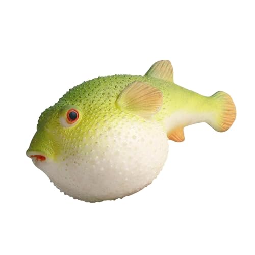 Image of Amitasha Realistic Puffer Fish Aquatic Animal Toy for Kids Squishy Figurines Rubber Sea Animal Soft Squeeze Toy for Boys Girls Lookalike Ocean Creatures Educational Gift