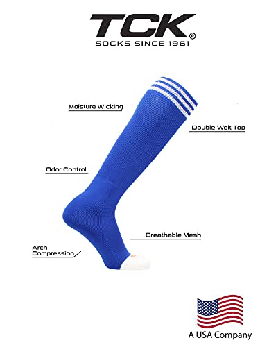 Image of TCK Striped Soccer Socks for Kids, Youth & Adults - Over the Calf Tube Socks for Men & Women, Baseball & Football Team Sports