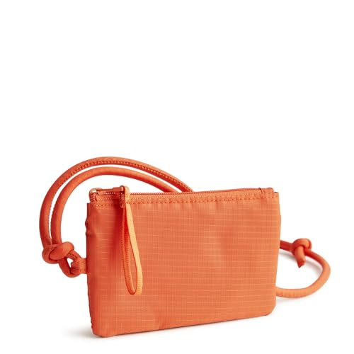 Vera Bradley Ripstop Zip Card Pouch Lanyard, Koi Orange