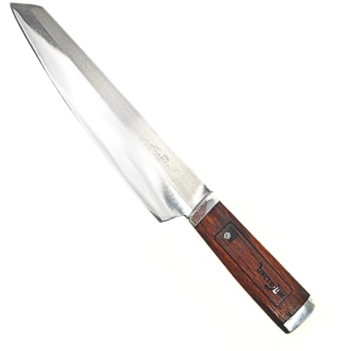 Thai Kitchen Knife, multi-purpose knives filleting cut chop paring peel slices, Handcrafted by Aranyik Village, Stainless Steel, Wood handle (Pairing Knife (rounded end), 7 inches Blade)