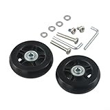 Gepäckkoffer-Ersatzräder mit Doppellagern, Gummi-Rollschuh-Rad, Reparatur-Set für Inline-Skates und Roller (64 mm x 18 mm), 2 Stück