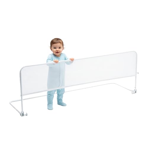 PLASTIMYR Barra Seguridad Cama Niños 125 cm - Barandilla Seguridad Cama Fácil Instalación - Barrera para Niños Plegable de Aluminio y Tela