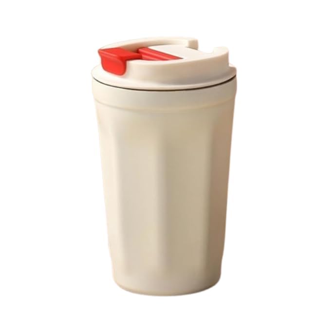Image of Glass Sipper Mug with Leak-Proof Flip Lid & Wrist Strap | Reusable Glass Travel Coffee Cup for Hot & Cold Drinks, Tea, Coffee, Juice & Water | Portable Tumbler | Multi Colour