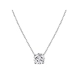 S.Leaf Diamond Necklace Pendant Cubic Zirconia Tennis Necklace Solitaire Choker Necklace for Women Sterling Silver Gold Plated Necklaces Birthday Gifts for Women