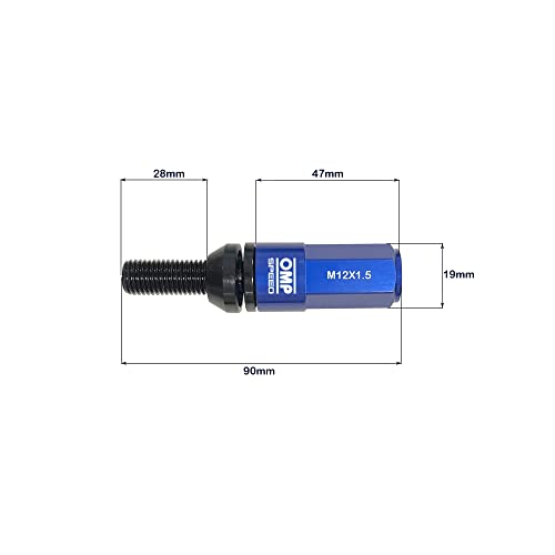 Omp Speed Set Di Viti Performance Con Protezione In Alluminio M12X1.5 Hex 17-19 L 28 Mm, Colore Blu Alluminio 7075+DIN 12.9 20+1 Per Scatola - 2