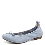 Marco Tozzi Damen Ballerinas weiches Feel Me Fußbett weiches Innenfutter Vegan Modern, blau (LT.Blue), 39 EU