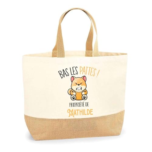 Sac jute Mathilde Chien Shiba : finis les sacs jetables fragiles pour les courses