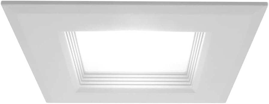 NICOR Lighting 6 inch White Square LED Recessed Downlight in 3000K (DQR6-10-120-3K-WH-BF)