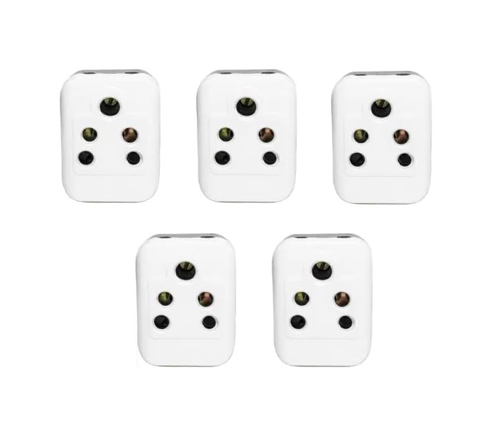 sauran Pack of 5 Pieces 5 Pin Plastic Multi Plug Adapter (ESP189)-picture-11