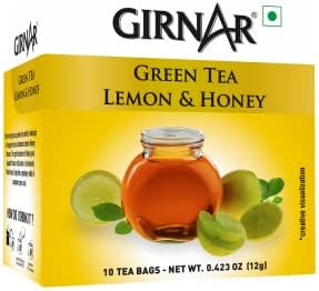GIRNAR Green Tea with Lemon and Honey 10 Tea Bags ,12 g