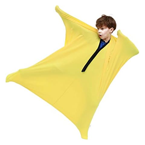 SANHO Dynamic Movement Sensory body Sock,Large,9-12 years old, 56''HX28''W,Good for Height:52"-61",For Autistic & Sensory Processing Disorders,Updated Version,Yellow. Cover