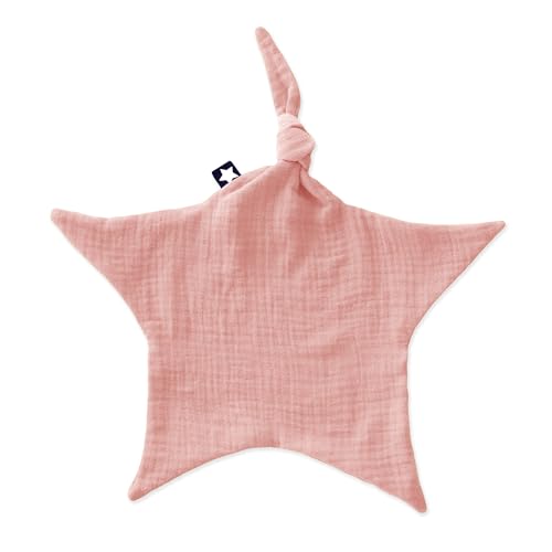 Julius Zöllner Schnuffeltuch aus 100 Prozent Musselin-Baumwolle, 35 cm, OEKO-TEX STANDARD 100, Made in Germany, dusty Rose, Baby