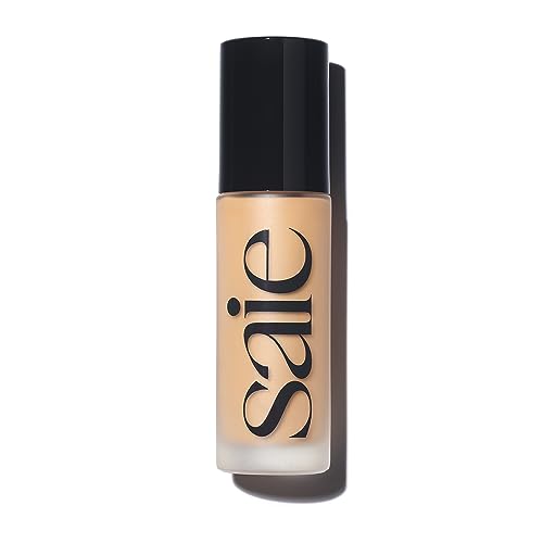 Saie Glowy Super Skin Tint Liquid Foundation - Hydrating Serum Foundation with Lightweight, Medium Coverage - Formulated with Hyaluronic Acid to Hydrate, Brighten and Plump - Shade 13 (1.01 oz)