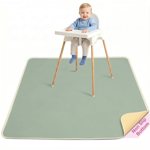 Basumee Splat Mat for Under High Chair, Waterproof &amp; Mess-Proof Floor Mat