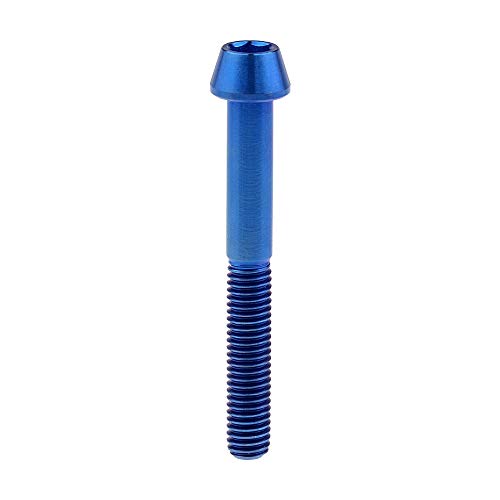 Image of Titanium Ti Bolt M5x9 16 18 20 25 30 35 40 45 50 55 60mm Tapered Head Screws Pack of 4 (M5x40mm, Blue)