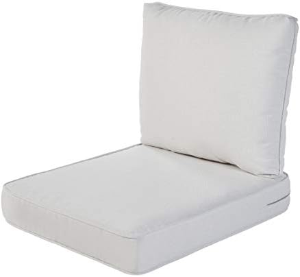 Quality Outdoor Living All- Weather Patio Chair Deep Seat and Back Cushion, 22x25, Linen