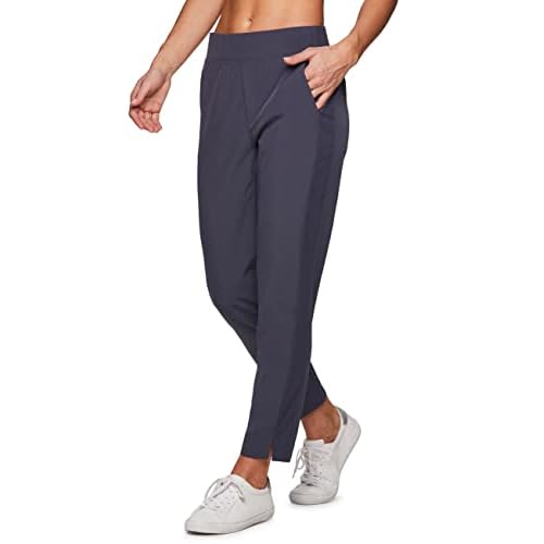 RBX Women’s Ankle Pant, Quick Drying Lightweight Stretch Woven Flat-Front Straight Leg Pants