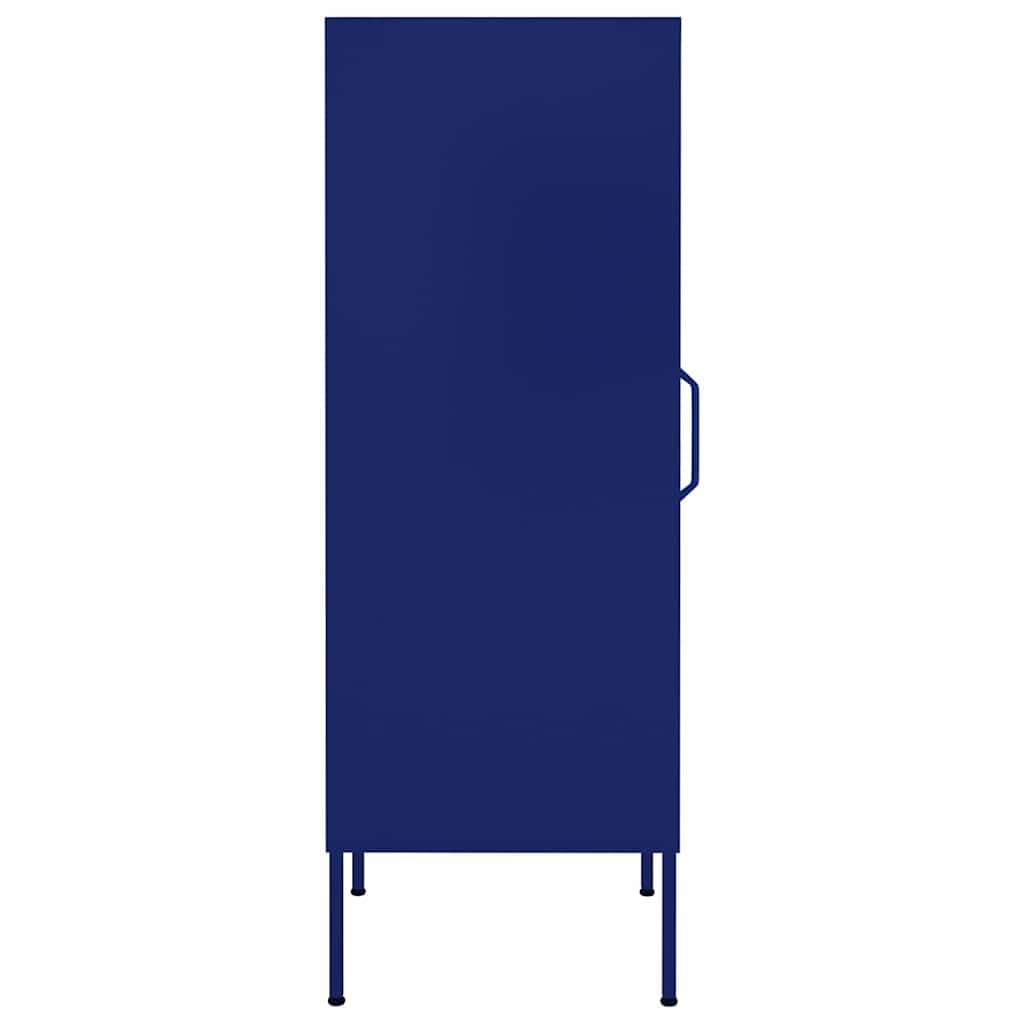 Granatowa szafka magazynowa ze stali, 42,5 x 35 x 101,5 cm, z 2 półkami o regulowanej wysokości, stabilna przestrzeń do przechowywania do biura, salonu, korytarza, piwnicy lub kuchni