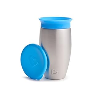 Munchkin Miracle Stainless Steel 360 Sippy Cup, Blue, 10 Ounce,1 Count (Pack of 1)
