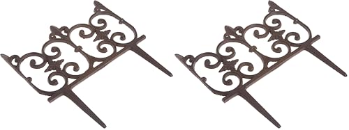 Esschert Design Beetzaun, Zierzaun Motiv 'Piemont' aus rötlichem Gusseisen, ca. 26 cm x 28 cm...