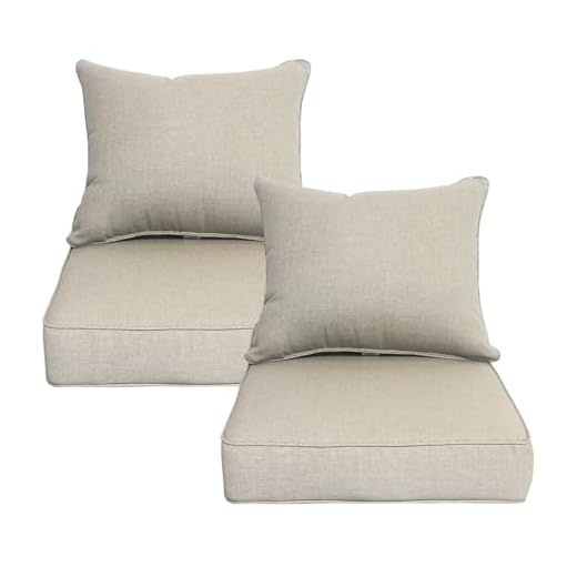 Best color umbrella with light grey cushions and umbrella COZYVIDA 22x24 inch Patio Cushions Set
