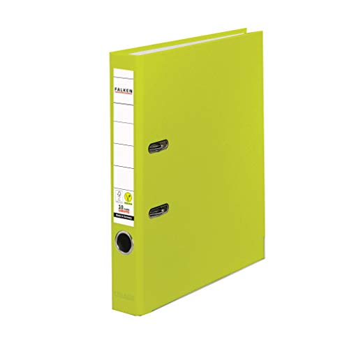 Falken Classeur en plastique PP Couleur Vert fluo 5 cm Format A4 Cover