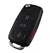 KEMANI Uncut 4 Buttons Flip Remote Entry Key Fob Case Shell Repair For 2002-2011 VW Volkswagen Jetta Passat Golf Beetle No Chips