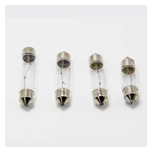 10pcs Double pointed reading car trunk small lamp beads 12V24V30V36V5W10W two pointed bulb olive light (Color : 10 x 31mm 30V5W)