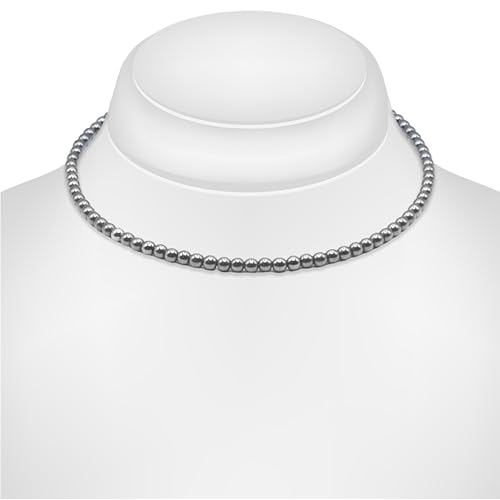 Auras by Osiris | Handmade Hematite Healing Necklace - Grounding & Safe Travel Genuine Gemstone Beaded Necklace | Willpower, Confidence, Protection Choker - Jewelry Gift for, Womens, Mens |20’’