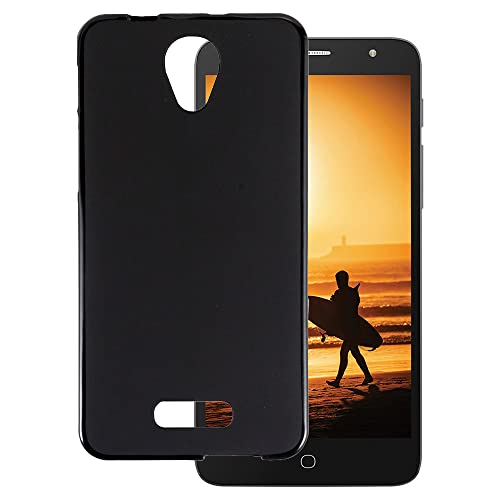 OAGELIM Hülle kompatibel mit Alcatel Pop 4+ Hülle Stoßfeste TPU Weiche Flexible Schützende Handyhülle mit Kratzfestigkeit & Militärischer Fallschutz (Schwarz)