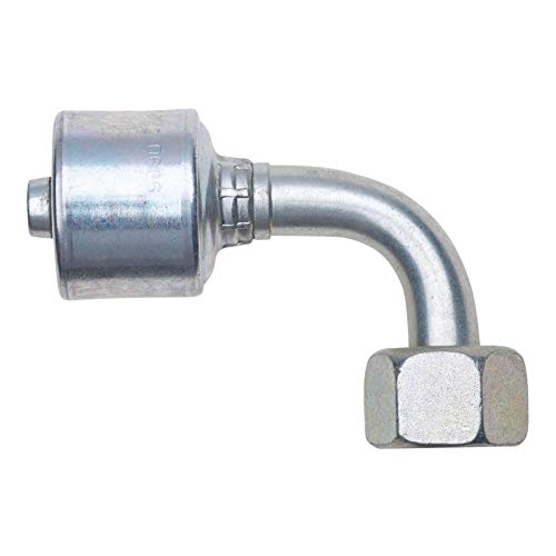 Image of Gates G25832-0404 Female British Standard Parallel Pipe O Ring Swivel 90 Bent Tube (Mega Crimp)
