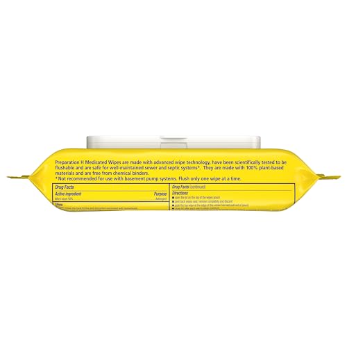 Preparation H 305730556200 Hemorrhoid Flushable Wipes With Witch Hazel For Skin Irritation Relief thumb #3