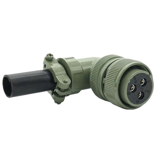 Conector militar 22SL contra vibraciones con conexión de rosca verde 3