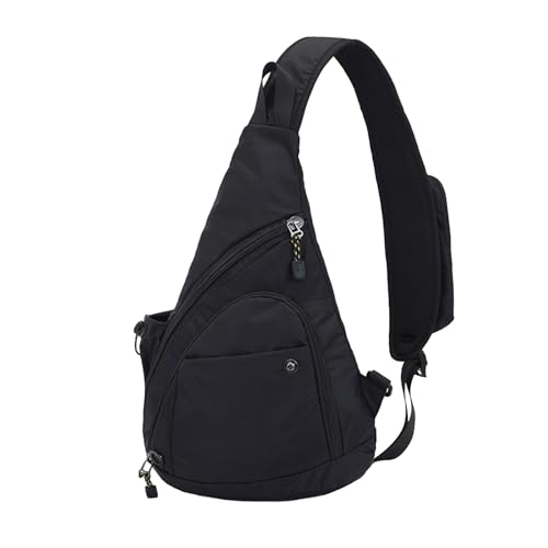 Sling Bag for Women Men, Crossbody Backpack for Hiking Running, Fashionable Mens Fanny Pack Cross body, Outdoor Crossbody Men's Shoulder Bag,Travel Essentials Mens Bags (Black)