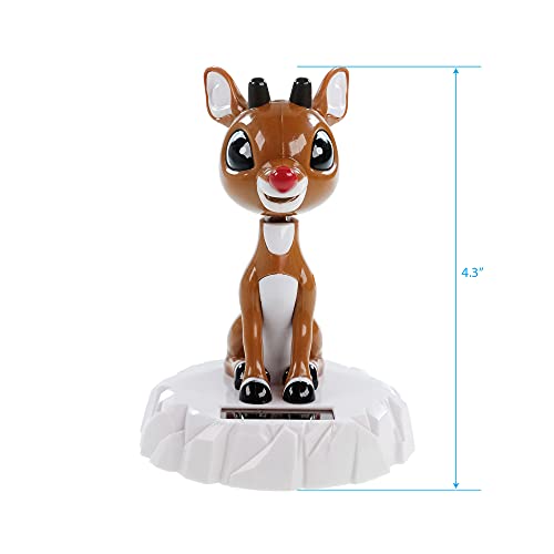 Ruz Rudolph The Red Nosed Reindeer Christmas Décor Solar Bobblehead thumb #2