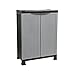 THINIA HOME - Armario de Resina Bajo Almacenaje, Uso Exterior e Interior, Jardín y Terraza, 1 Balda, 2 Puertas, Dimensiones 39x68x92cm (Largo x Ancho x Alto), Color Gris o Negro