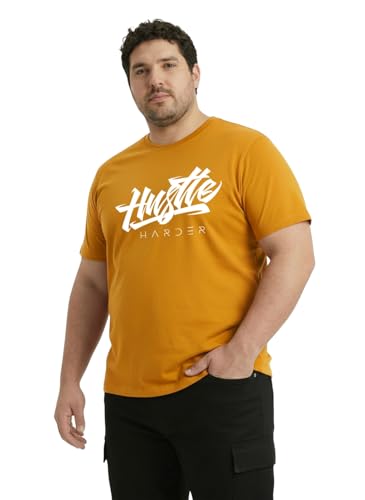 Image of Toodlegram Men Plus Size Printed T-Shirt | Round Neck Half Sleeves | Regular Fit Big & Tall | Pure Cotton Casual Summer Wear T-Shirt for Men