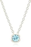 [ジュエリーショップエム] 誕生石ネックレス カラーストーン ネックレス 金属アレルギー対応 シンプル アクセサリー 日本製 bd0001 シルバー 3月 ライトアゾレ