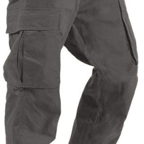 Maiyifu-GJ Men's Solid Multi Pocket Outdoor Pants Lightweight Military Army Trousers Casual Loose Straight Leg Cargo Pant2