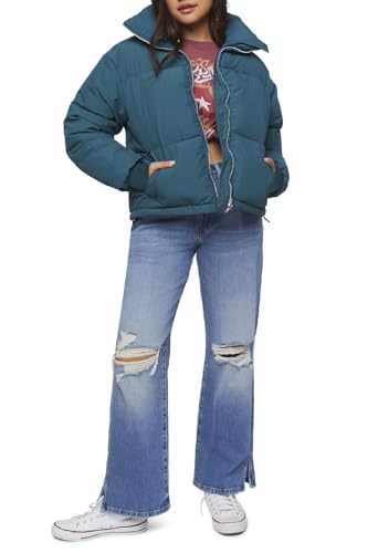 Forever 21 Quilted Puffer Jacket NAUTICAL BLUE Small