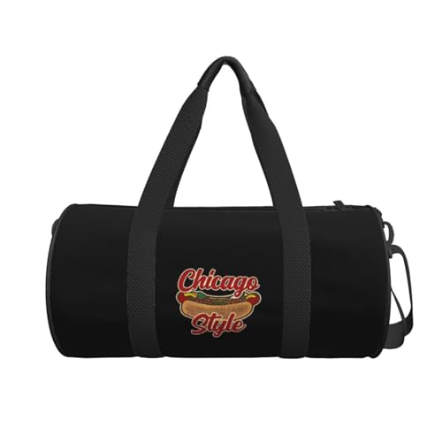 Chicago Style Hot Dog Convertible Garment Bag with Shoulder Strap, Carry on Garment Duffel Bag for Men Women - Rolling Foldable for Travel Luggage Bags (Black)2