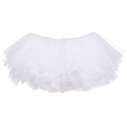 My Lello Little Girls 10-Layer Short Ballet Tulle Tutu Skirt (4 mo. - 3T) -White