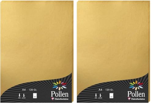 Clairefontaine Pollen papier d'invitation premium lisse couleur or A4 pour correspondance raffinée