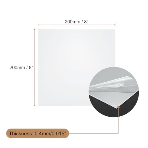 Image of HARFINGTON 10pcs Clear Plastic Sheets 8 inch x 8 inch x 0.016 inch Transparent Flexible PVC Sheet Panels with Protective Paper for Signs DIY Display Projects Craft Picture Frames Painting