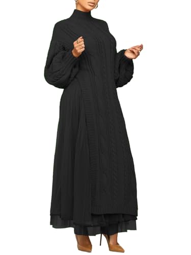 KANSOON Womens Sweater Sets 2 Piece Outfits Knit Turtleneck Side